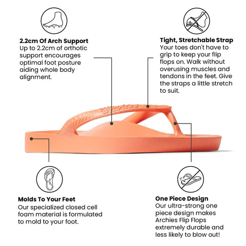 Arch Support Flip Flops - Classic - Peach